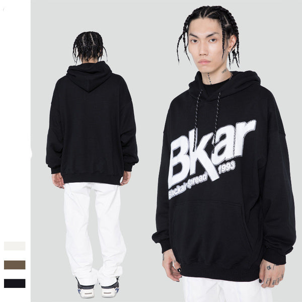 Classic Letter Print Loose Terry Men's Hoodie
