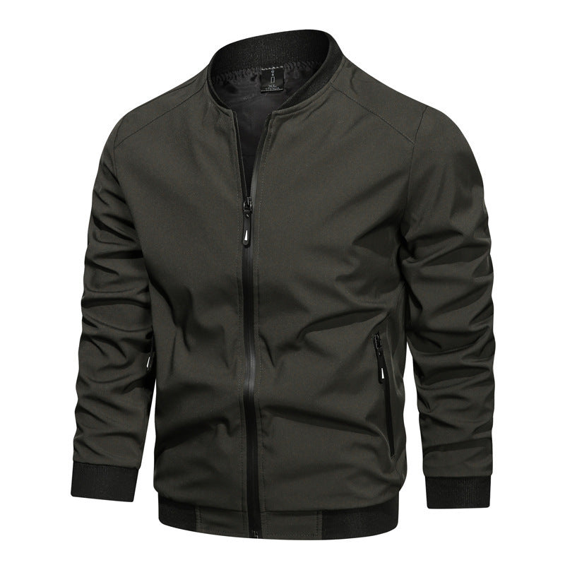 Casual Fashion Slim Men's Solid Color Stand Collar Coat