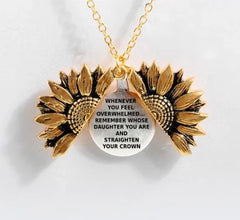 Sunflower Double-layer Lettering Necklace