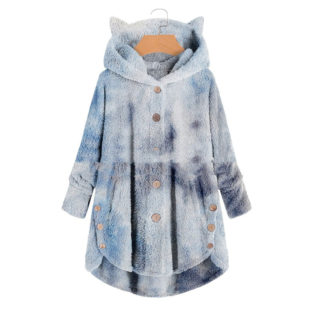 Hooded Buckle Loose Casual Women's Pajamas