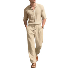 Loose Casual Long Sleeves Shirt And Trousers Two-piece Set