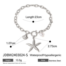 Stainless Steel Starfish Shell Conch Bracelet For Women Fashion Beach Bracelets Birthday Jewelry Gifts