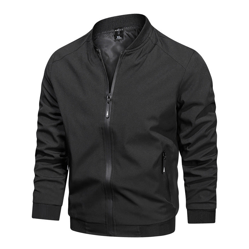 Casual Fashion Slim Men's Solid Color Stand Collar Coat