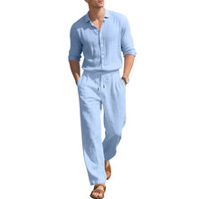 Loose Casual Long Sleeves Shirt And Trousers Two-piece Set