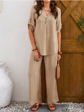 Loose Leisure Suit Solid Color Short-sleeved Trousers