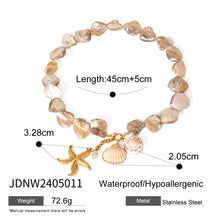 Stainless Steel Starfish Shell Conch Bracelet For Women Fashion Beach Bracelets Birthday Jewelry Gifts