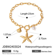 Stainless Steel Starfish Shell Conch Bracelet For Women Fashion Beach Bracelets Birthday Jewelry Gifts