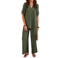Loose Leisure Suit Solid Color Short-sleeved Trousers