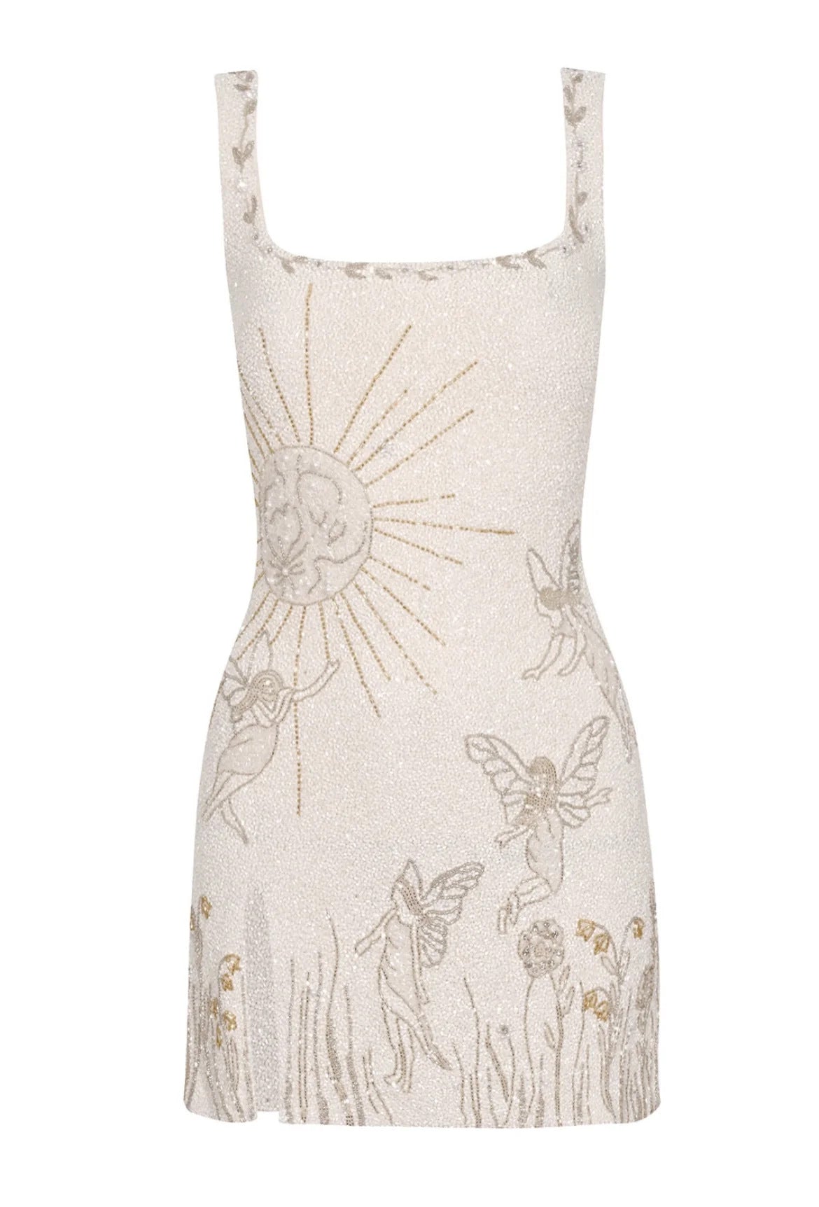 Elegant 3D Embroidered Strappy Sundress With Extended Length For Women - Breathable Summer Casual Dress With Floral Design