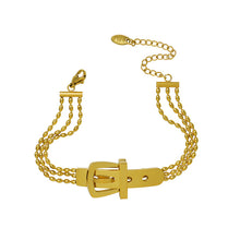 Stainless Steel Belt Shape Strap Charm Gold Bangle Women Jewelry Gift Punk Layered Bangle Bracelets