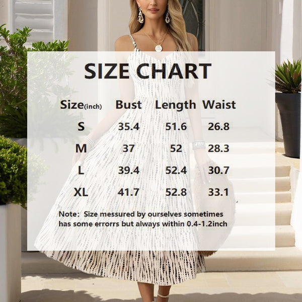 Women's Striped V-Neck Backless Tie Strap Beach Dress - Sexy Elegant Summer Maxi Dress