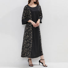Women's Plus Size Floral Print Tunic Dress With Belt, Middle Eastern Style Muslim Long Dress