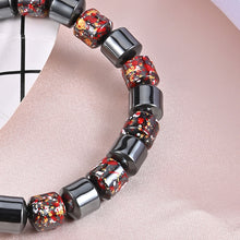 Mens Fashion Natural Black Gallstone Stretch Bracelet