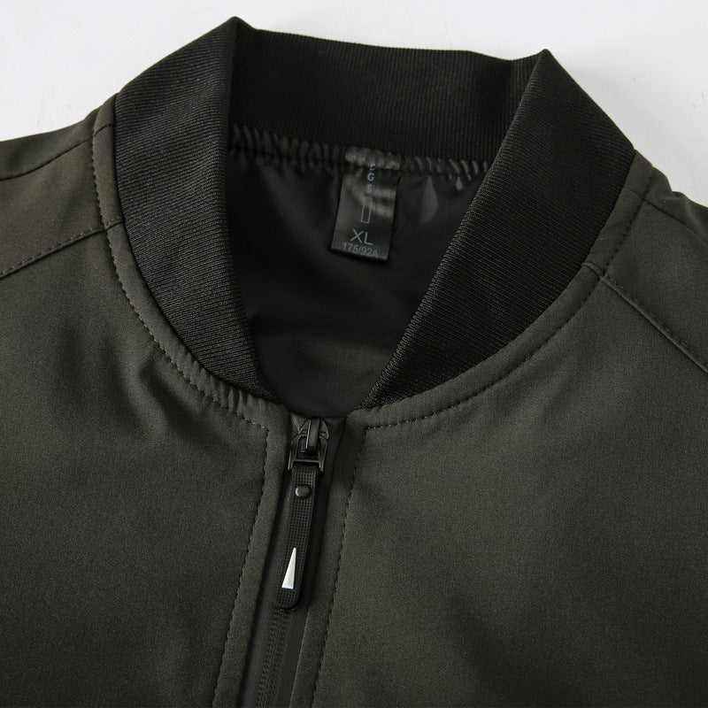 Casual Fashion Slim Men's Solid Color Stand Collar Coat