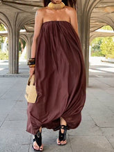 Burgundy Strapless Maxi Bubble Dress