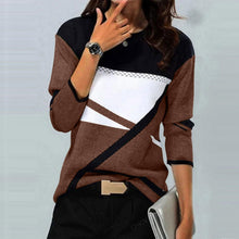Casual Striped Long Sleeve Round Neck T-shirt