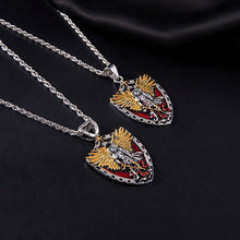 Christian Angel Michael Shield Pendant Necklace Men Vintage Cross Winged Knight Necklaces Religious Amulet Jewelry