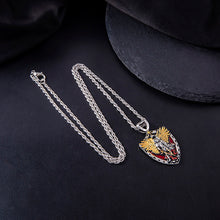 Christian Angel Michael Shield Pendant Necklace Men Vintage Cross Winged Knight Necklaces Religious Amulet Jewelry