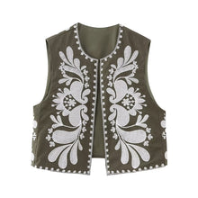 European And American Women's Clothing Sleeveless Embroidered Vest Women's Top