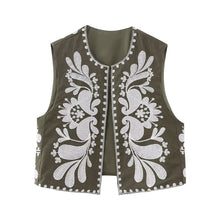 European And American Women's Clothing Sleeveless Embroidered Vest Women's Top