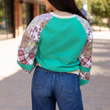 Floral Patchwork Loose Round Neck Sweater Casual Loose