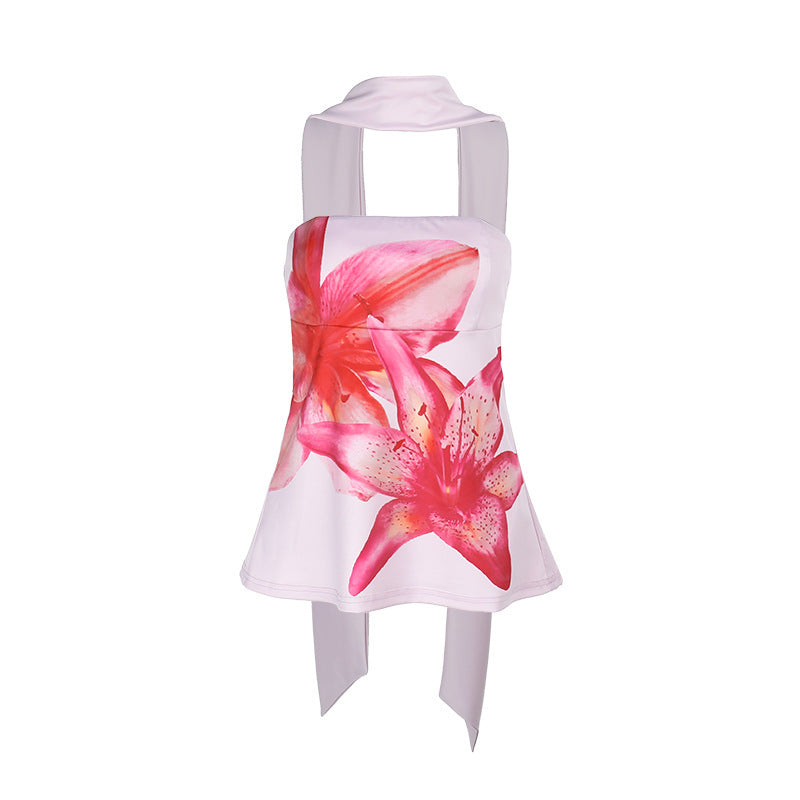 Hot Girl Halterneck Printed Top For Women