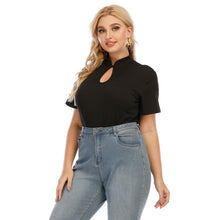 Mandarin Collar Half Turtleneck One Button Casual Top