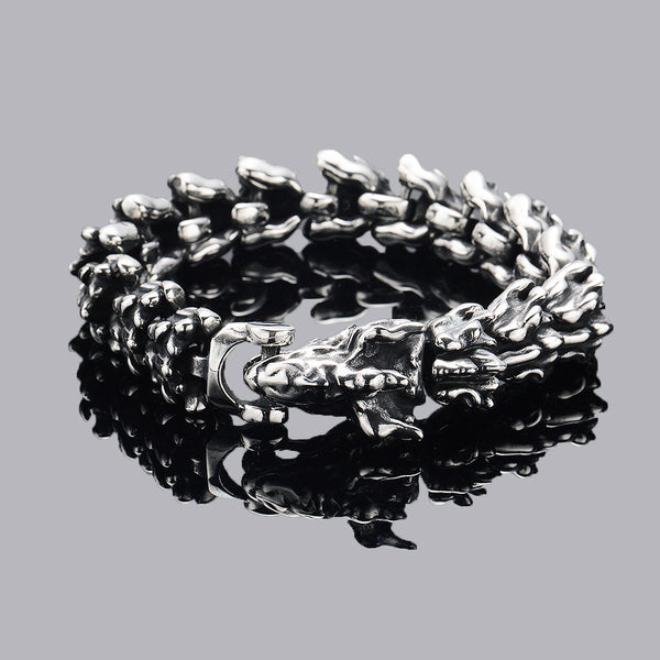 Mens Fashion Vintage Dominant Dragon Head Bracelet