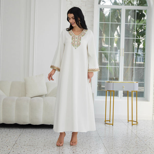 Muslim Women's Wear Fashion Stitching Lace Abaiya Robe