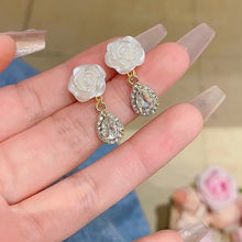 White Camellia Mosquito Coil No Pierced Female Earrings