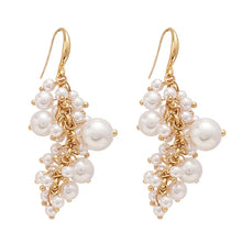 Retro Baroque Size Pearl Tassel Earrings