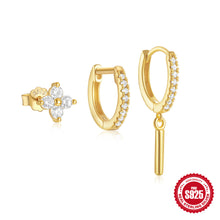 925 Sterling Silver Eight Awn Star Diamond-embedded Classic 3-piece Set