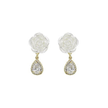 White Camellia Mosquito Coil No Pierced Female Earrings