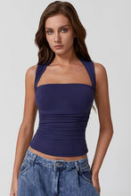 Off-the-shoulder Square Collar Shoulder Strap Midriff-baring Top