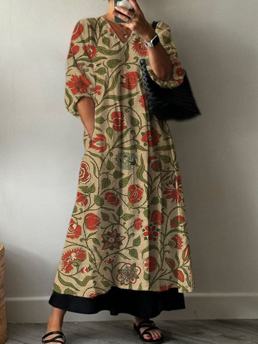 Printed European And American Summer Urban Casual Loose Dress Women