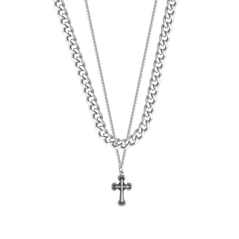 Retro Cross Titanium Steel Necklaces For Men And Women