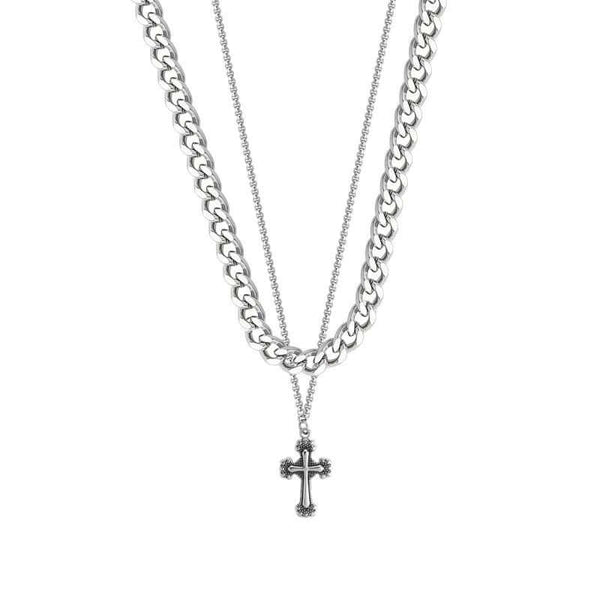 Retro Cross Titanium Steel Necklaces For Men And Women
