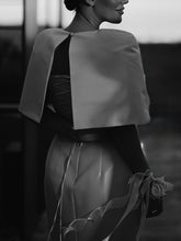 Satin Cape-style Top &Fitted Maxi Dress Set