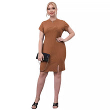 Women's Sheath Casual Round Neck Short Sleeves Slim Fit Dress
