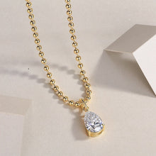 Wish Light - A Fashionable And Trendy Diamond Jewelry Necklace Pendant Set With Pear-shaped Moissanite S925 Sterling Silver And Gold Plating