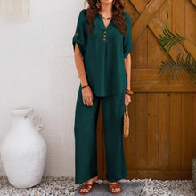 Loose Leisure Suit Solid Color Short-sleeved Trousers