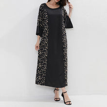 Women's Plus Size Floral Print Tunic Dress With Belt, Middle Eastern Style Muslim Long Dress