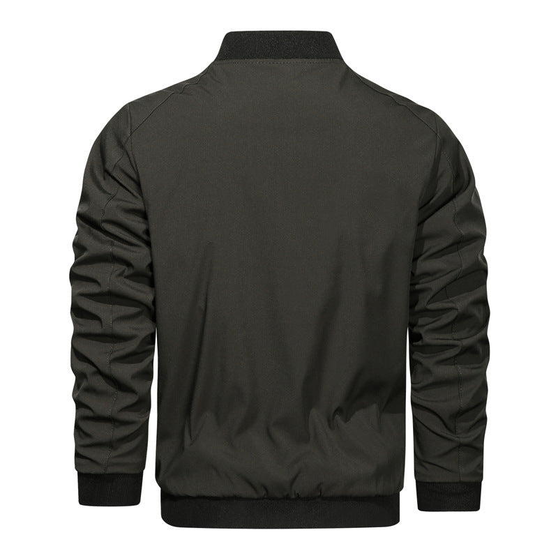 Casual Fashion Slim Men's Solid Color Stand Collar Coat