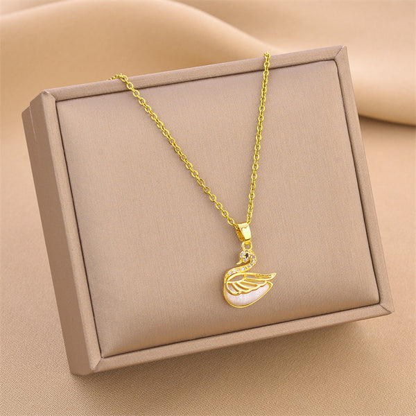 Necklace,stainless Steel,with White Swan ,Only Self-pickup Is Supported, And The Displayed Prices Are All Self-pickup Prices