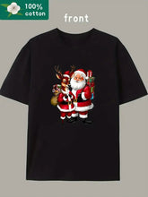 Witllent Men'S Christmas T-Shirt,  Cotton Casual Round Neck Tee With Reindeer Print, Regular Fit For All Seasons