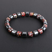 Mens Fashion Natural Black Gallstone Stretch Bracelet