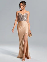 Suspended Backless High Waisted Sequin Patchwork High Slit Long Skirt Dresses Graduation Summer Dress Maxi Women Outfit