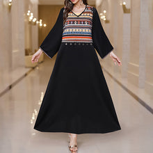 Women's Plus Size Casual Summer Boho Print Dress V Neck Loose Fit Long Maxi Beach Dresses